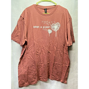 Adopt A Plant T Shirt Anvil Gildan Lightweight Cotton XL Salmon